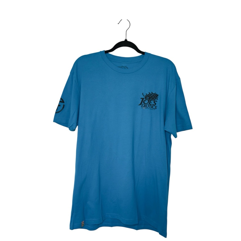 Joes Exotics‎ LargeThe King Of Cannabis Graphic T Shirt Blue Multicolor Cotton